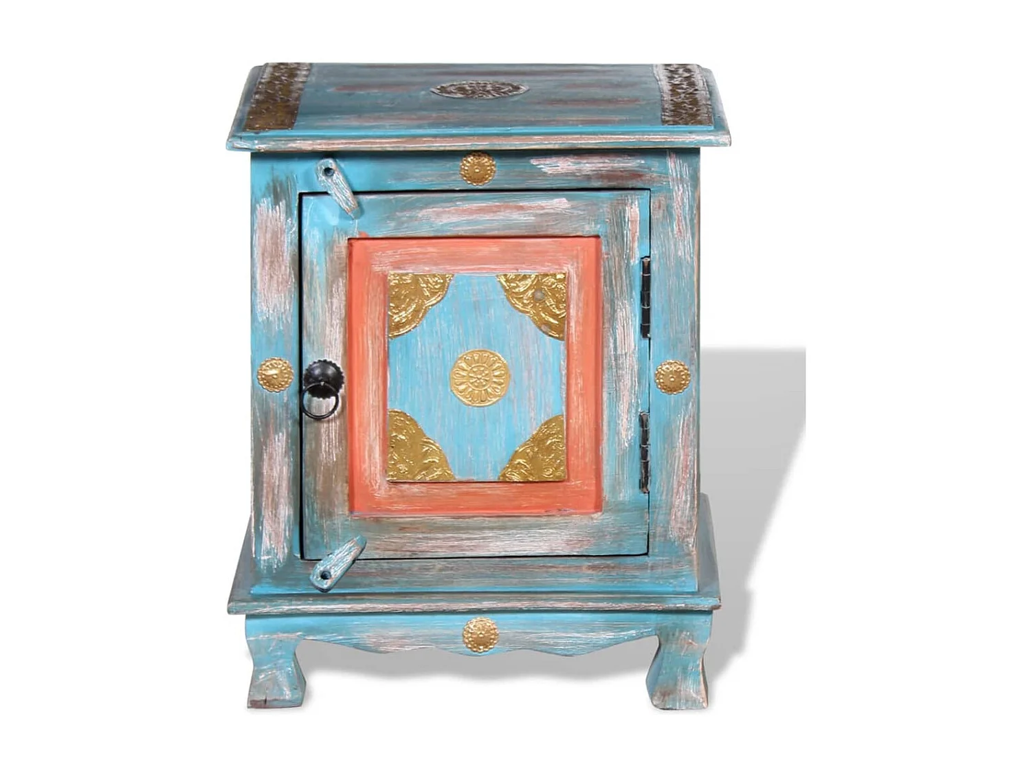 Nilfar  Nachttisch Massivholz Mango Blau
