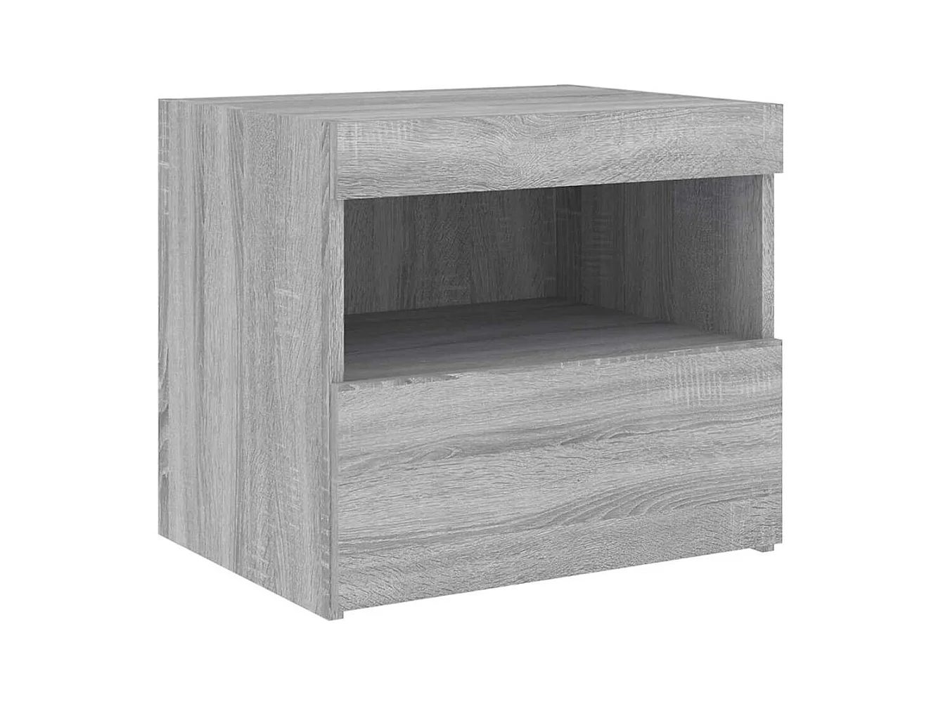 Bishop  Table de chevet avec lumières LED sonoma gris 50x40x45 cm