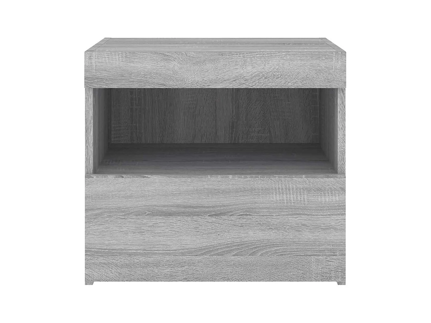 Bishop  Table de chevet avec lumières LED sonoma gris 50x40x45 cm