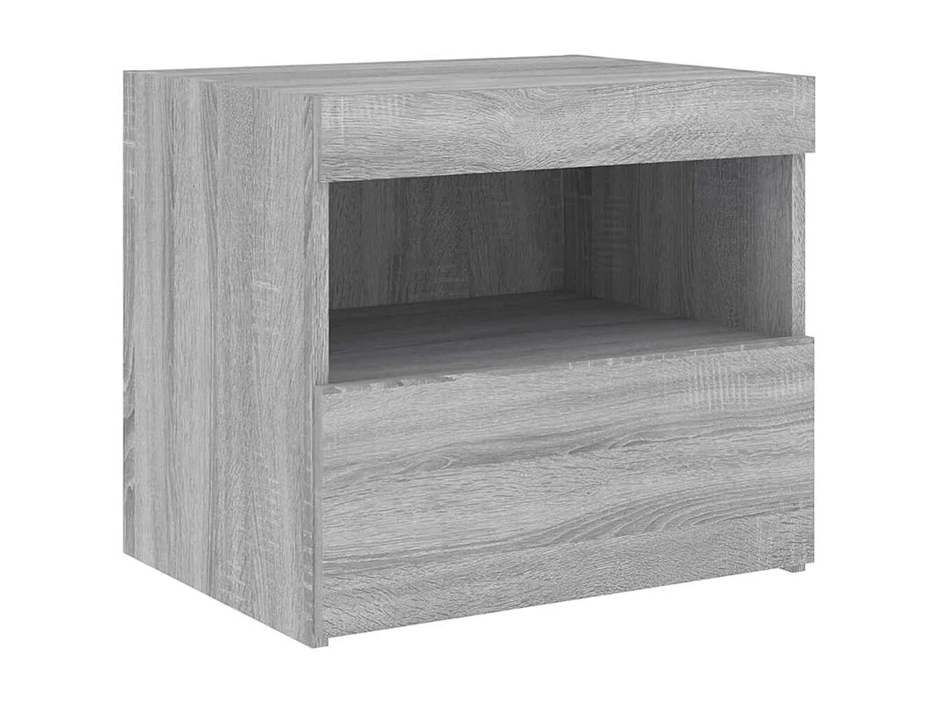 Bishop  Table de chevet avec lumières LED sonoma gris 50x40x45 cm