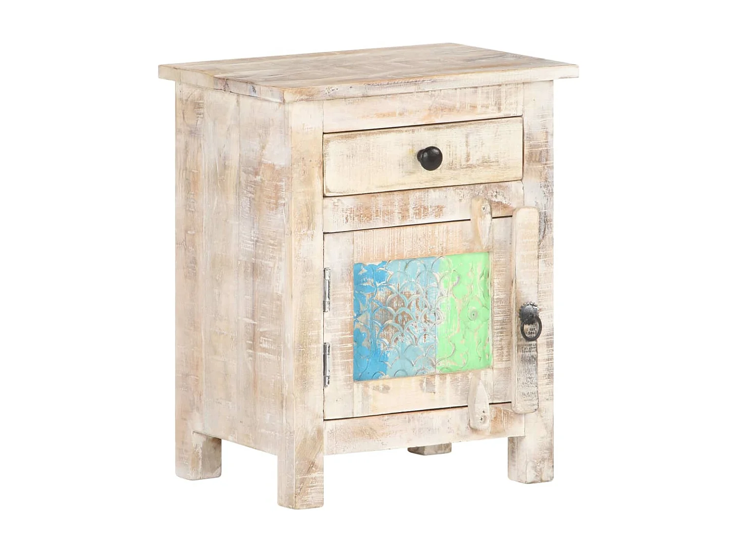 Collegno  Comodino 40x30x50 cm in Legno di Acacia Grezzo