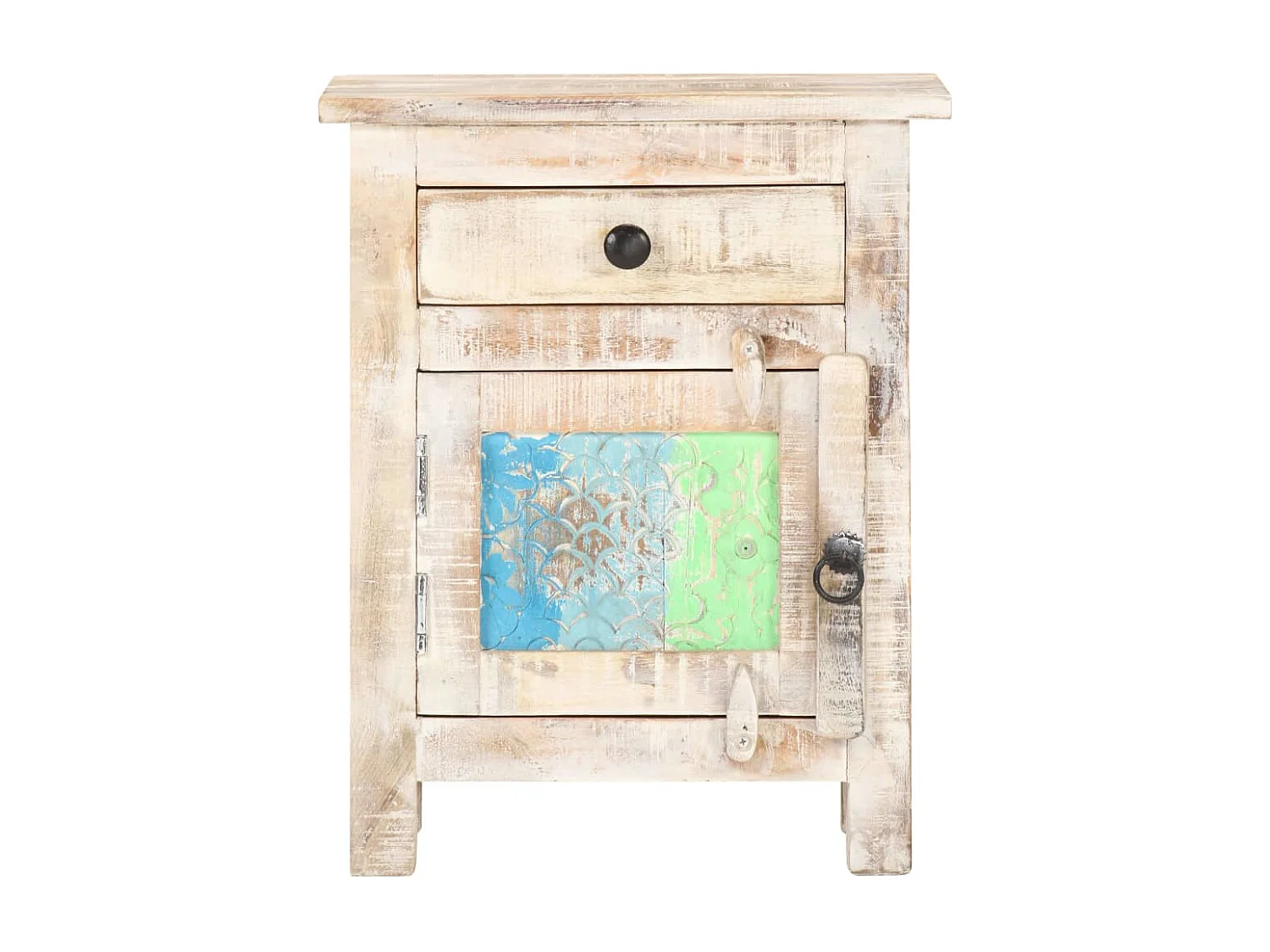 Collegno  Comodino 40x30x50 cm in Legno di Acacia Grezzo