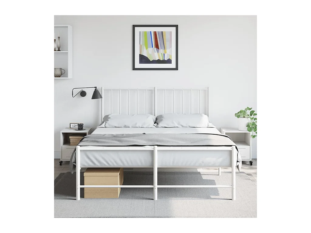 Evalara  Tables de chevet 2 pcs blanc 36x39x43,5 cm acier