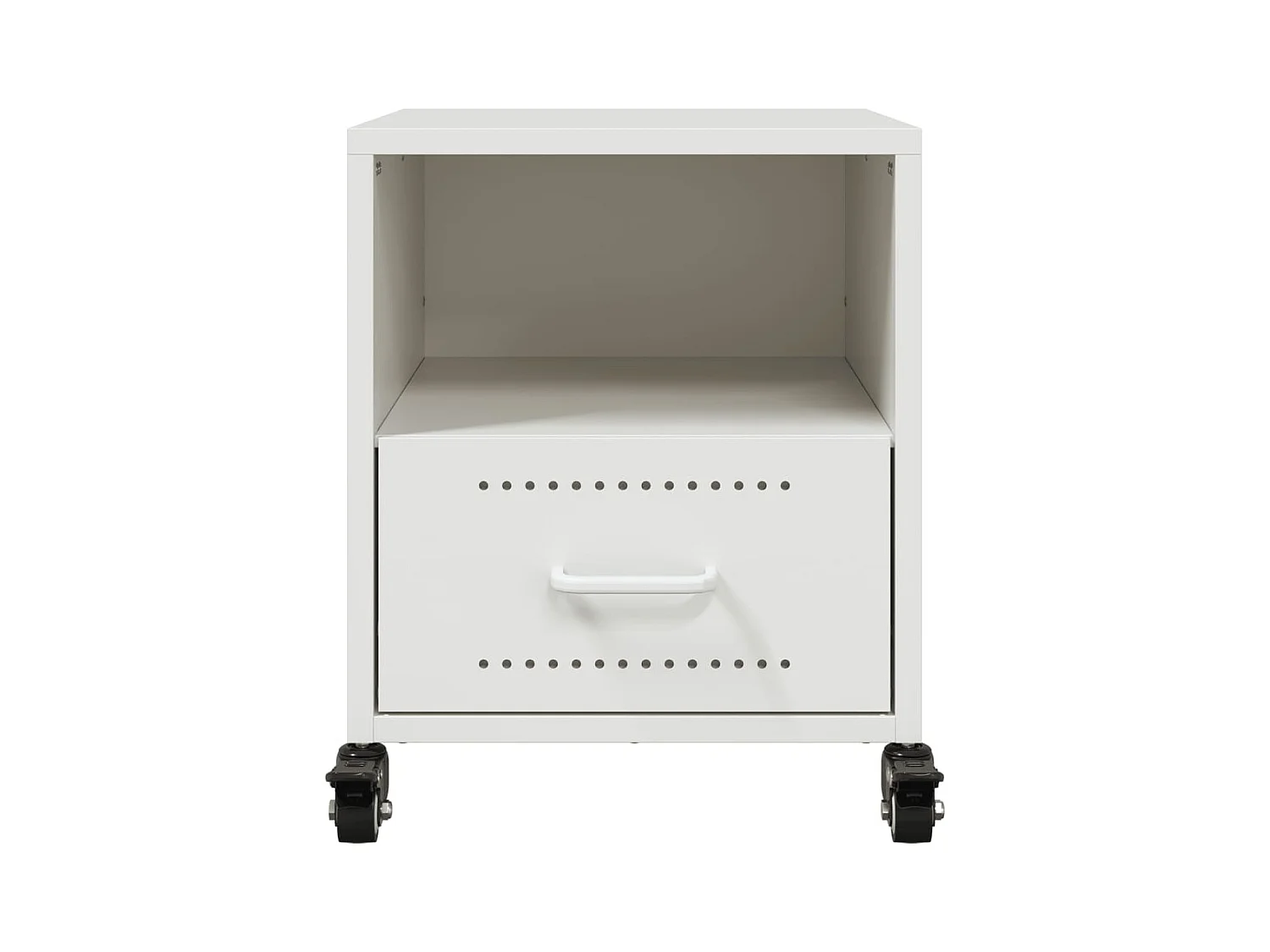 Evalara  Tables de chevet 2 pcs blanc 36x39x43,5 cm acier