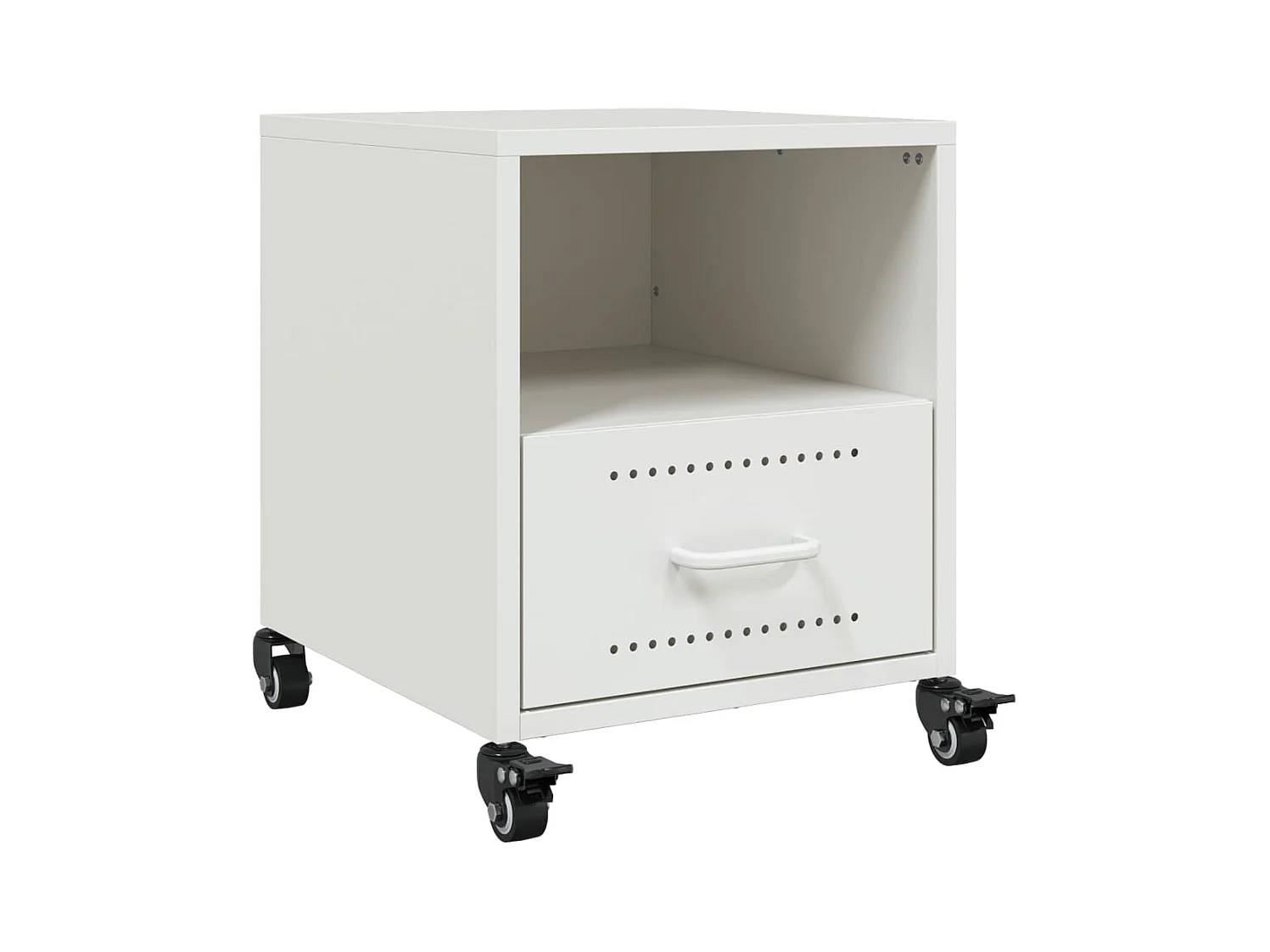 Evalara  Tables de chevet 2 pcs blanc 36x39x43,5 cm acier