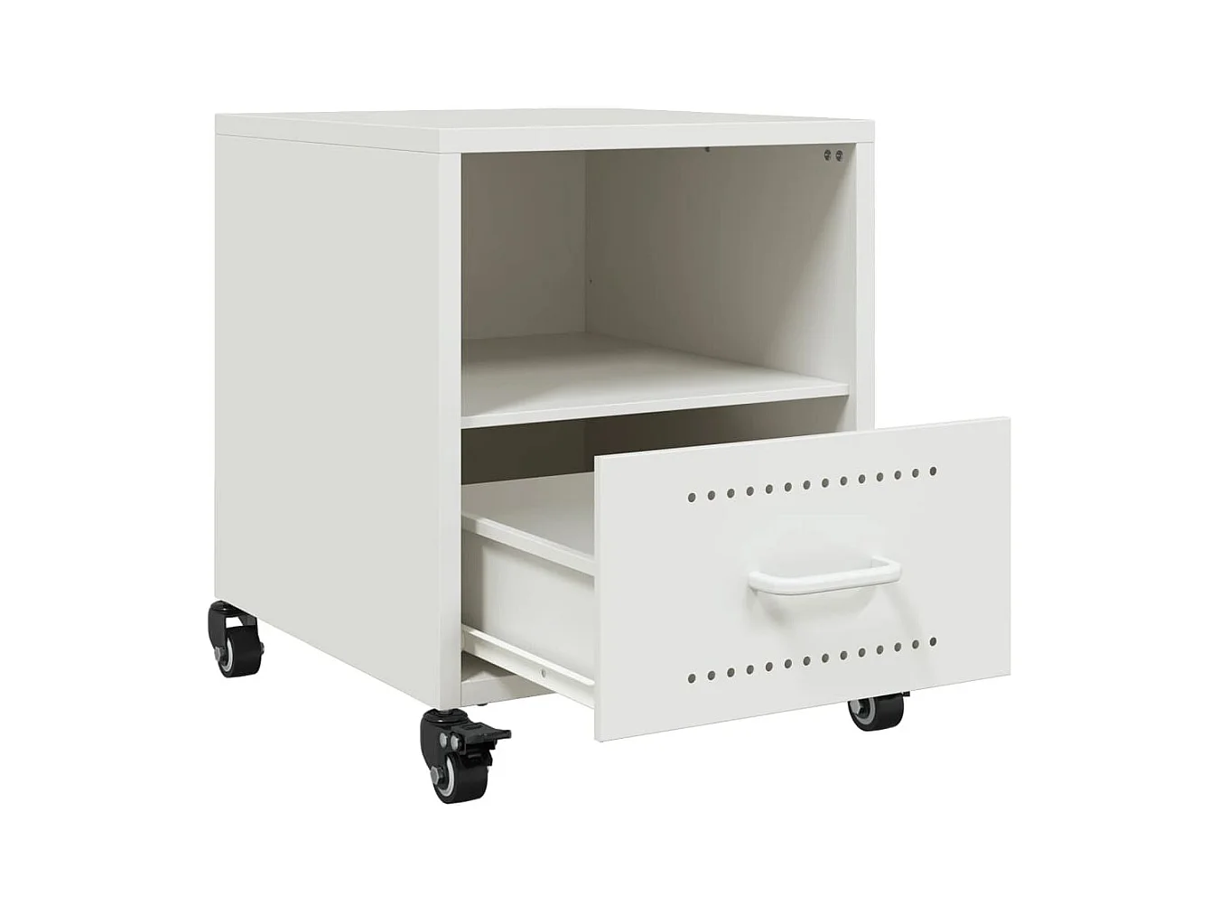 Evalara  Tables de chevet 2 pcs blanc 36x39x43,5 cm acier