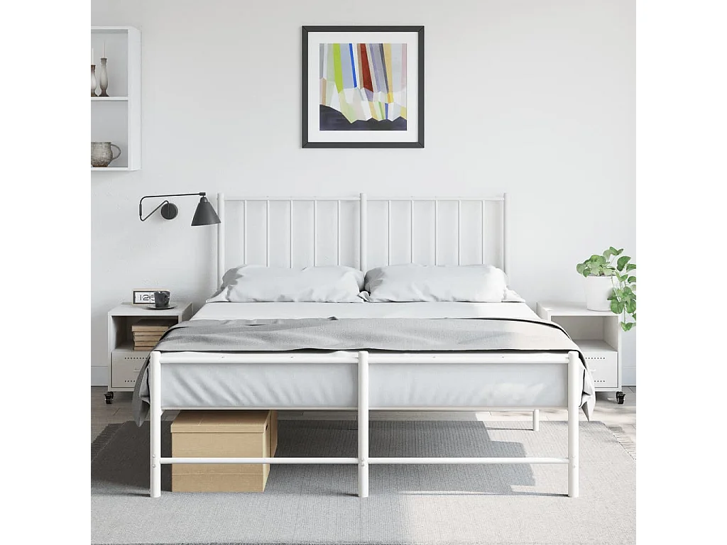 Evalara  Tables de chevet 2 pcs blanc 36x39x43,5 cm acier