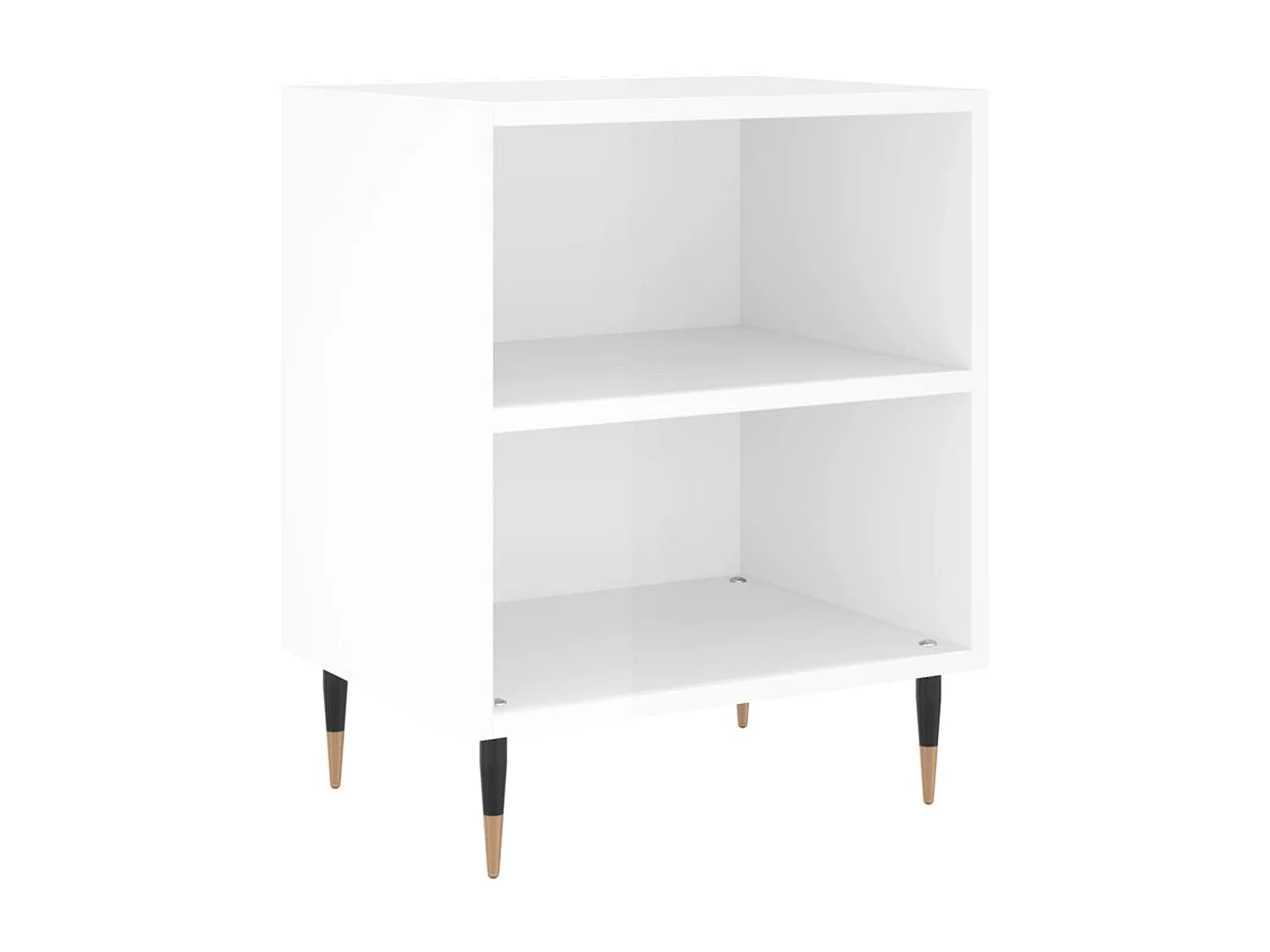 Oguz  Nachtkastjes 2 st 40x30x50 cm bewerkt hout hoogglans wit