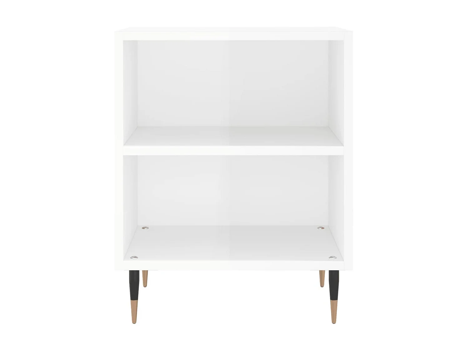 Oguz  Nachtkastjes 2 st 40x30x50 cm bewerkt hout hoogglans wit