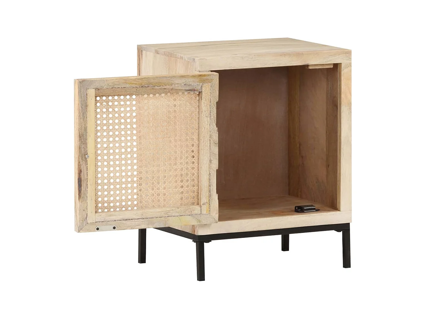 Garden Furniture -  Table de chevet 40x30x50 cm Bois de manguier et canne lle