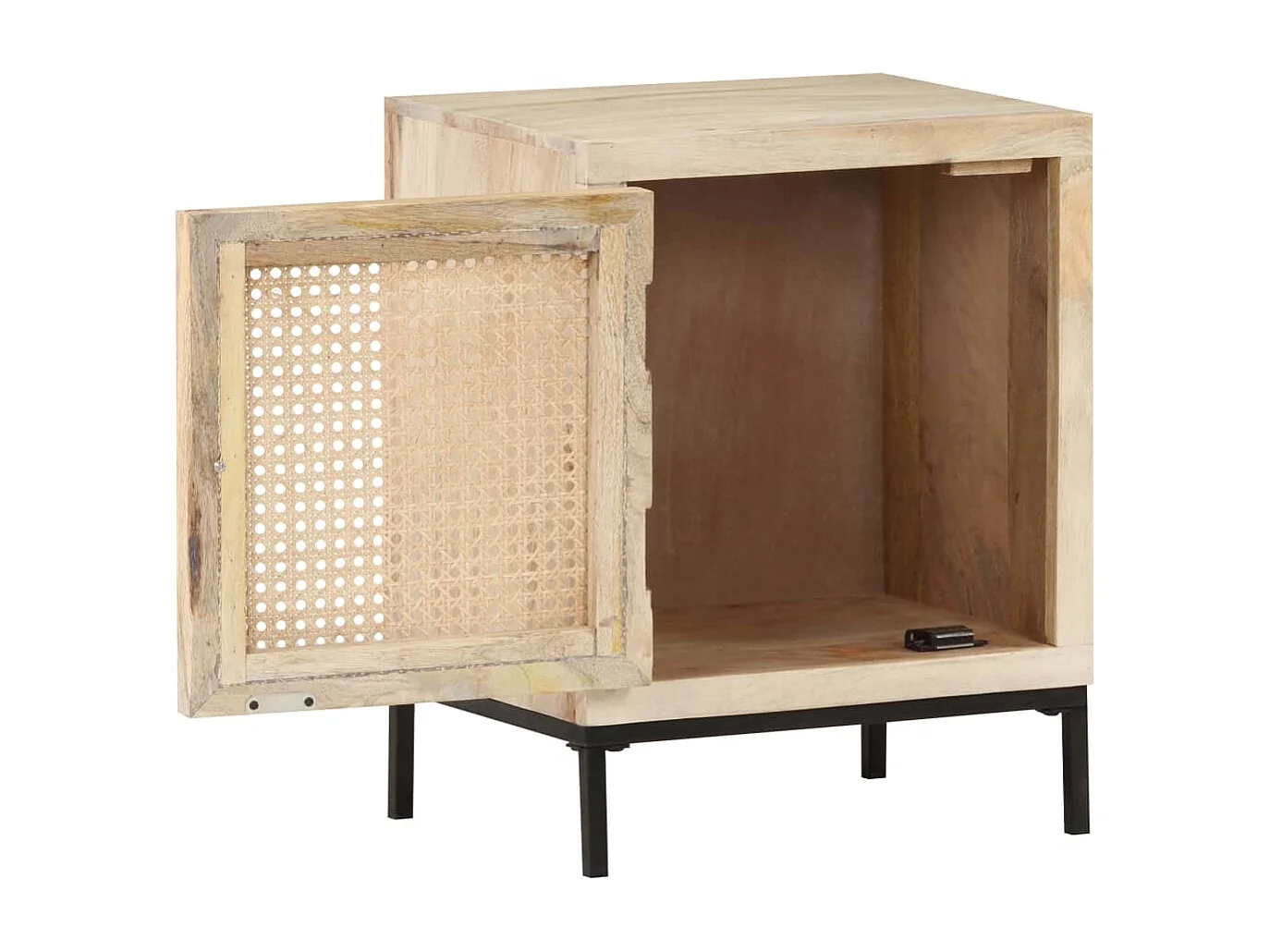 Garden Furniture -  Table de chevet 40x30x50 cm Bois de manguier et canne lle