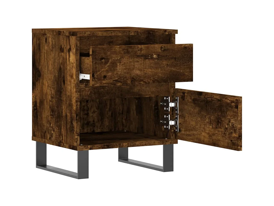 Rinald  Tables de chevet 2 pcs chêne fumé 40x35x50 cm bois ingénierie