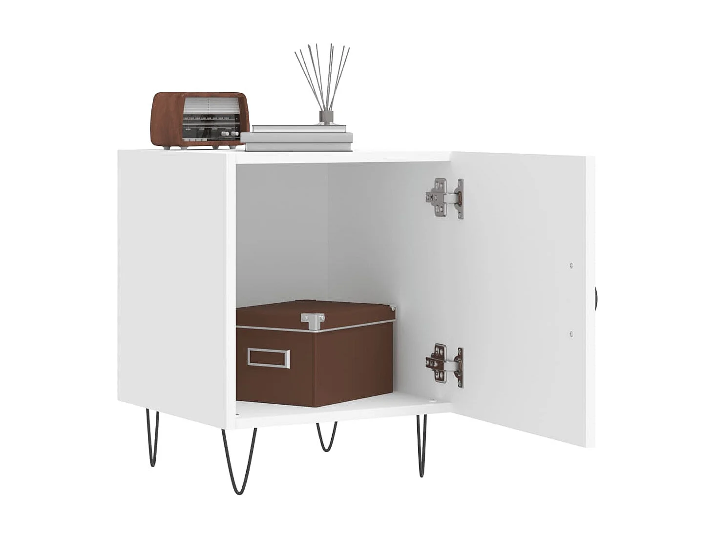 Corning  Table de chevet blanc 40x40x50 cm bois d’ingénierie