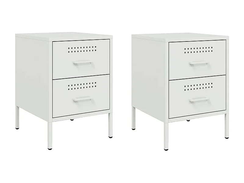 Lucille  Nachtkastjes 2 st 36x39x50,5 cm staal wit