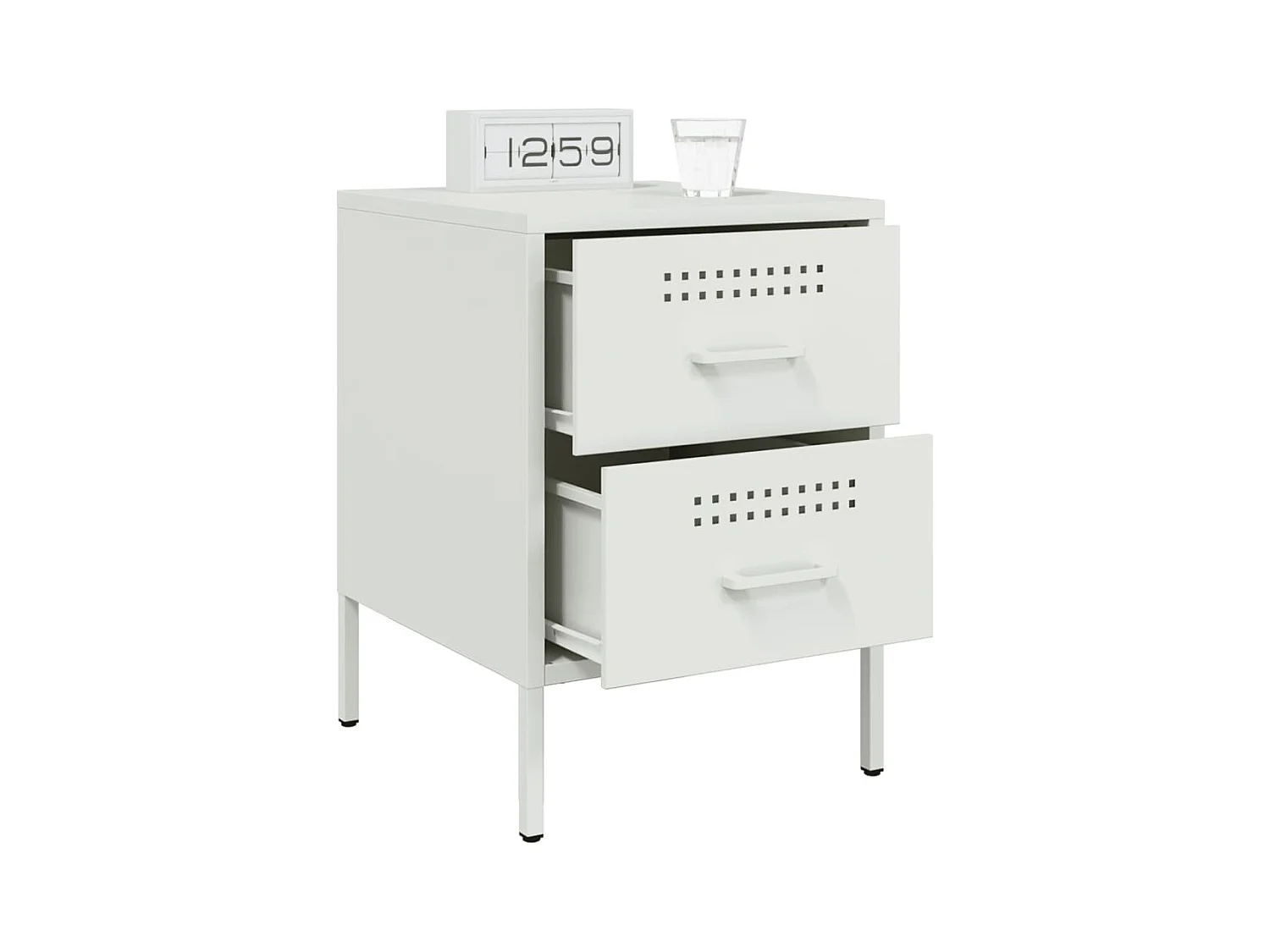 Lucille  Tables de chevet 2 pcs blanc 36x39x50,5 cm acier