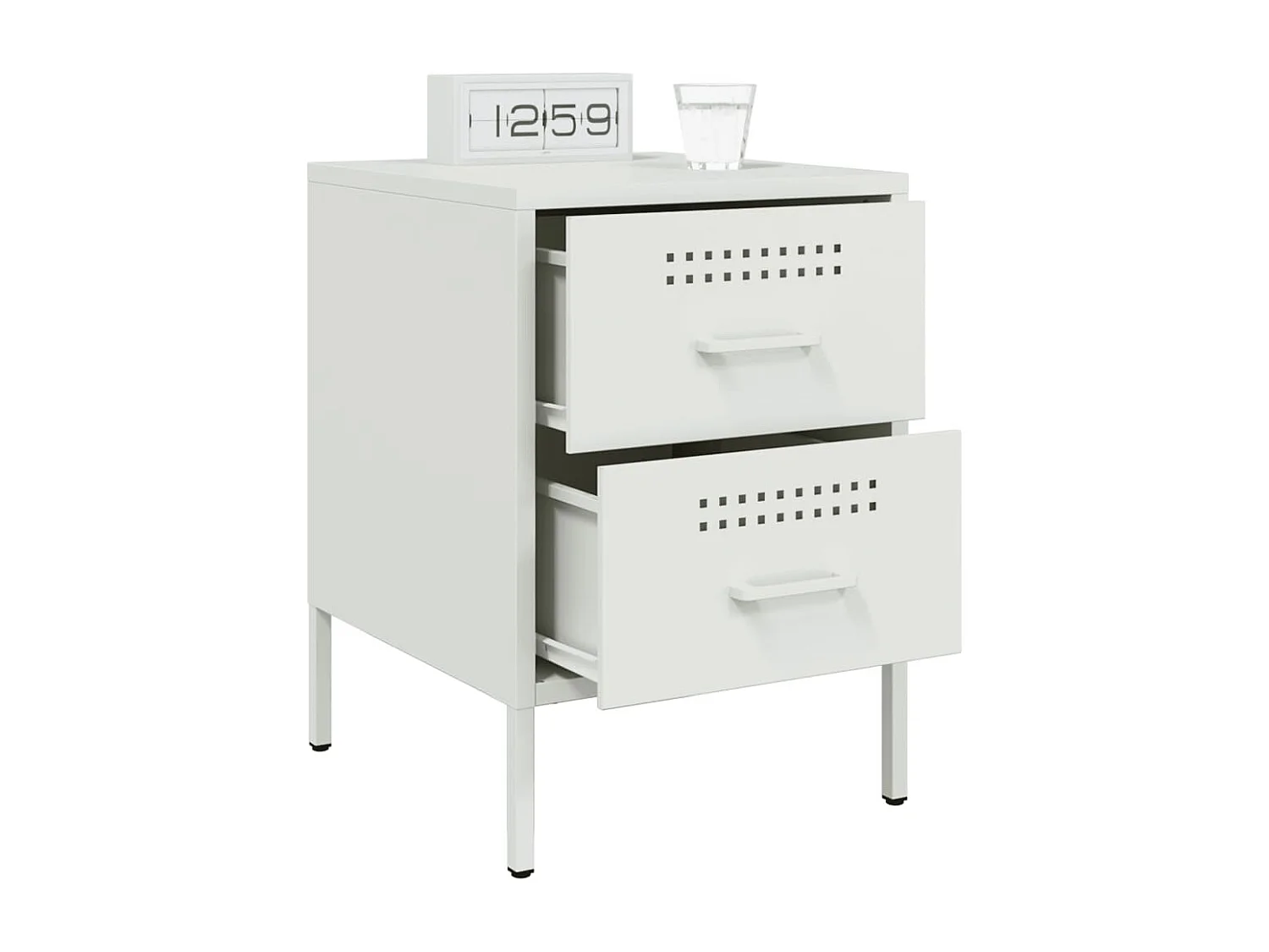 Lucille  Tables de chevet 2 pcs blanc 36x39x50,5 cm acier