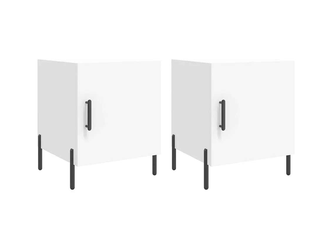 Sulva  Tables de chevet 2 pcs blanc 40x40x50 cm bois d’ingénierie