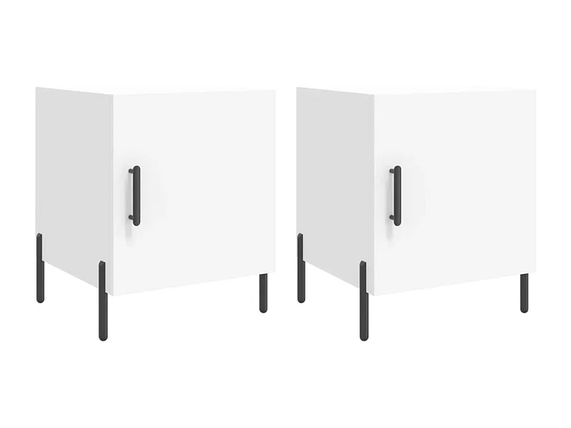 Sulva  Comodini 2 pz Bianc 40x40x50 cm in Legno Multistrato