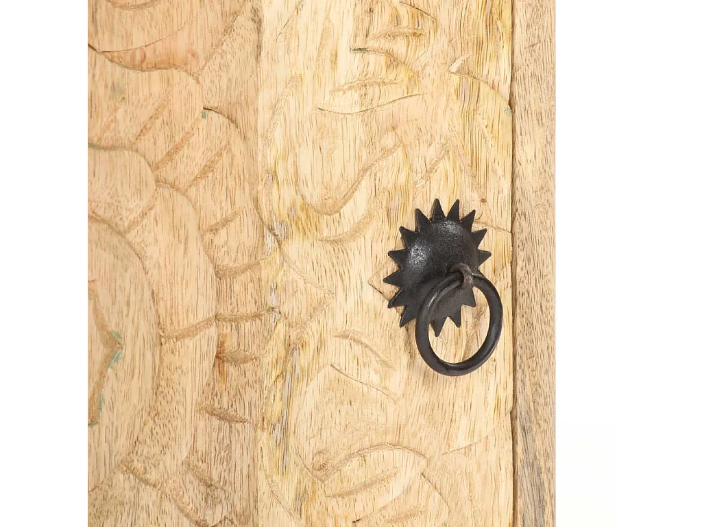 Garden Furniture -  Table de chevet sculptée 40x30x50 cm Bois de manguier massif