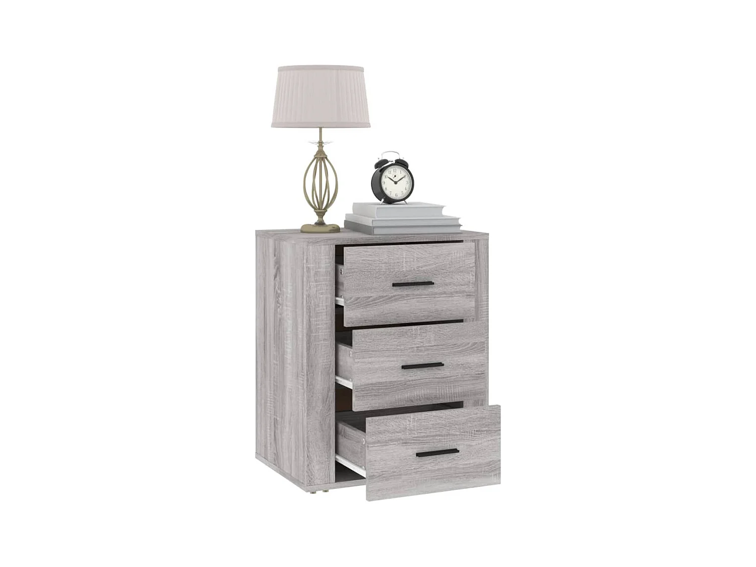 Claudio  Table de chevet Sonoma gris 50x36x60 cm Bois d'ingénierie