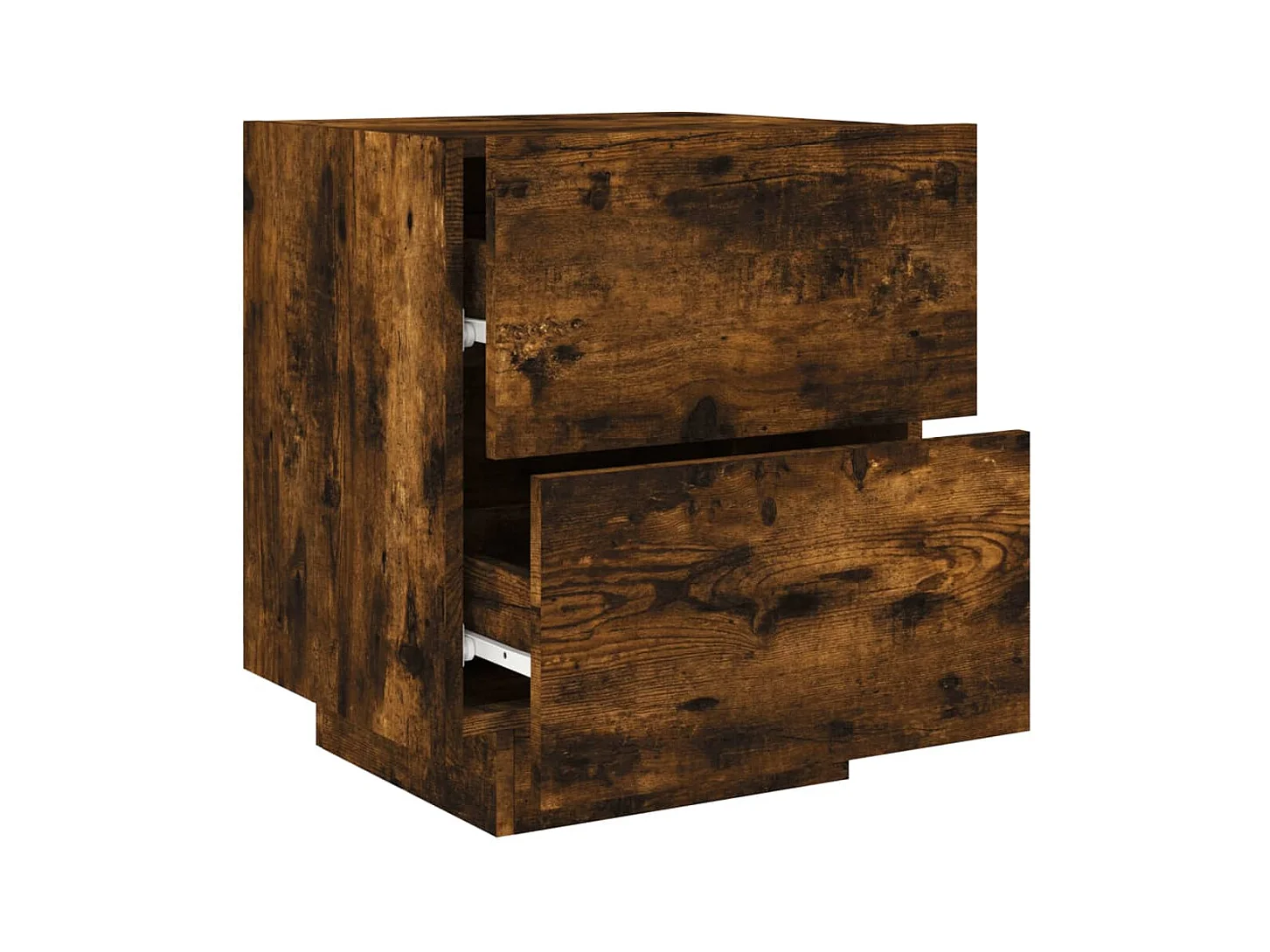 Marit Elise  Armoires de chevet et lumières LED 2 pcs chêne fumé