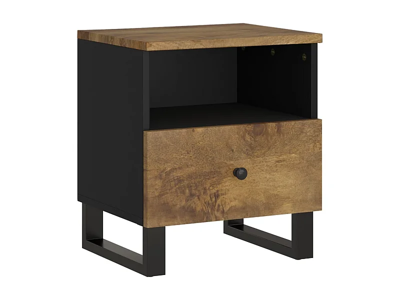 Renlar  Table de chevet Bois de manguier solide et bois d'ingénierie