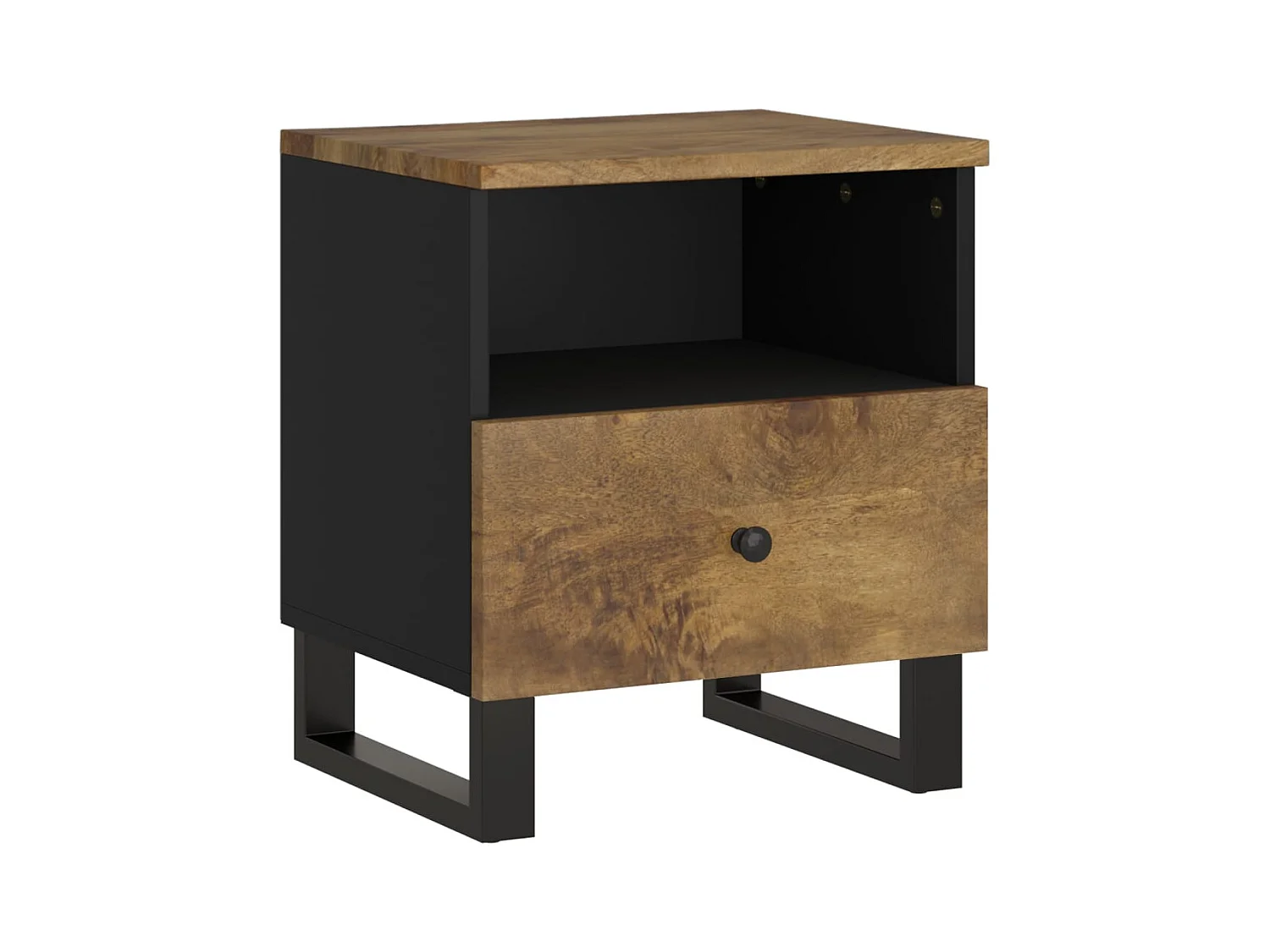 Renlar  Table de chevet Bois de manguier solide et bois d'ingénierie