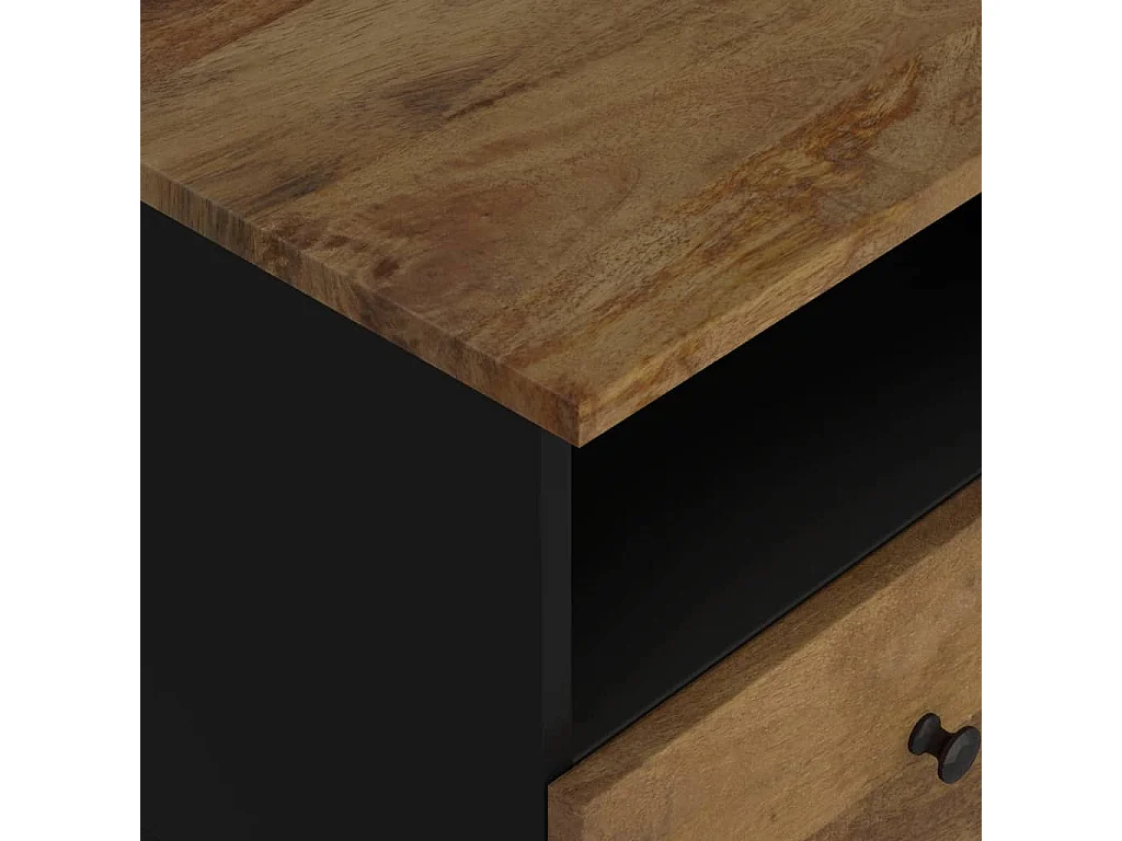 Renlar  Table de chevet Bois de manguier solide et bois d'ingénierie