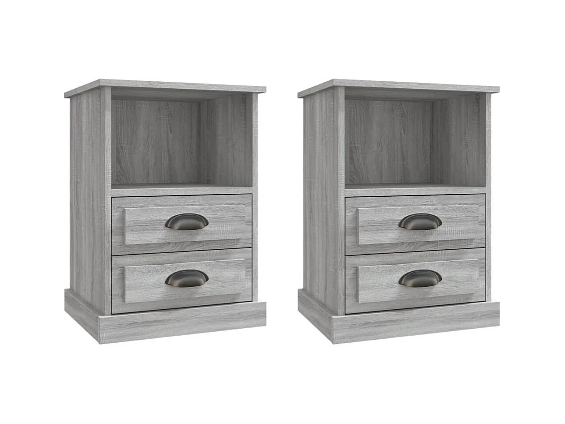 Karly  Tables de chevet 2 pcs sonoma gris 43x36x60 cm