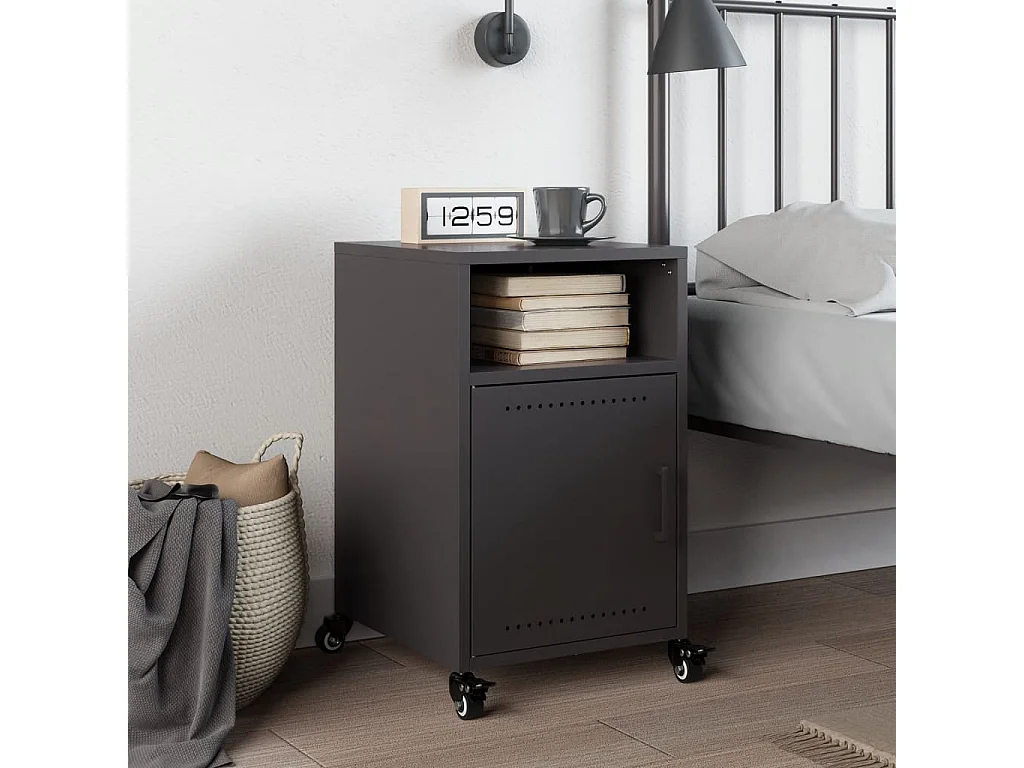 Jana  Table de chevet noir 36x39x59 cm acier