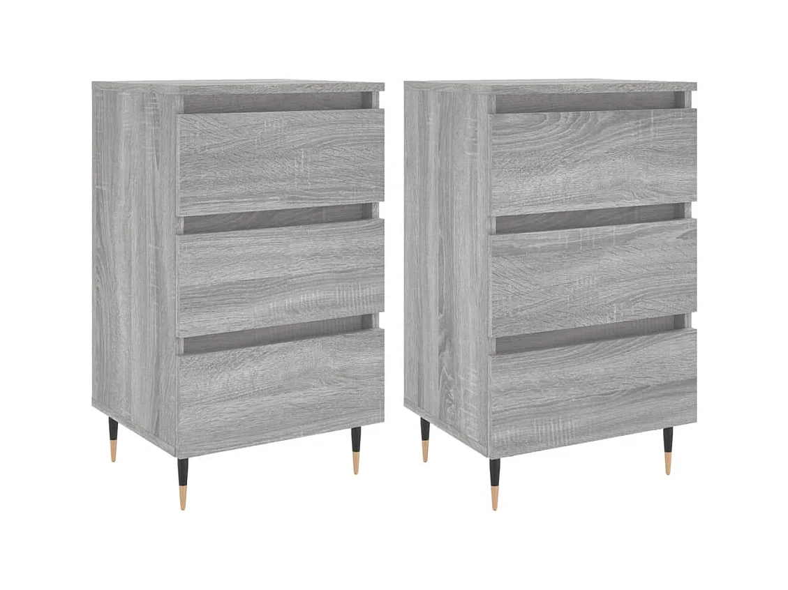 Drom  Tables de chevet 2 pcs sonoma gris 40x35x69 cm bois ingénierie