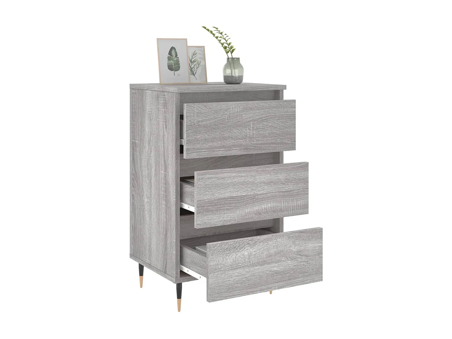 Drom  Nachttische 2 Stk. Grau Sonoma 40x35x69 cm Holzwerkstoff