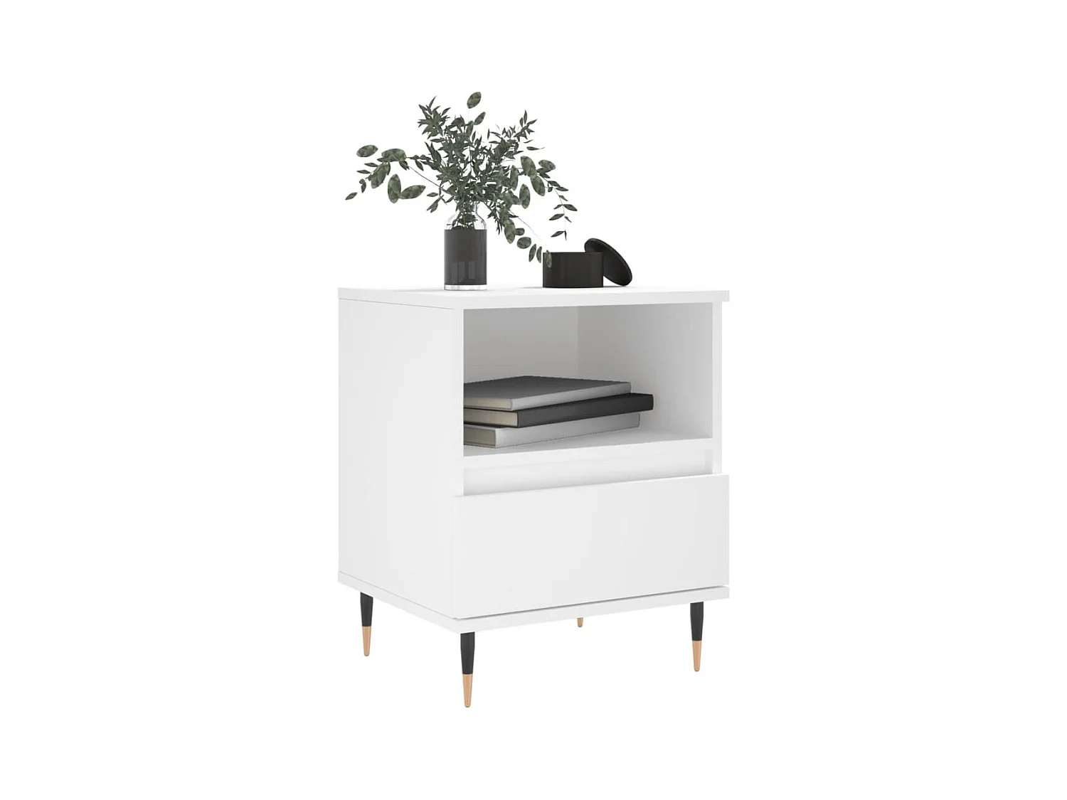 Blandon  Table de chevet Blanc 40x35x50 cm Bois d’ingénierie