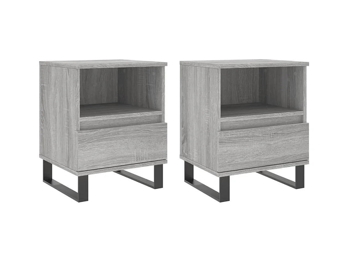 Pau  Tables de chevet 2 pcs sonoma gris 40x35x50 cm bois ingénierie