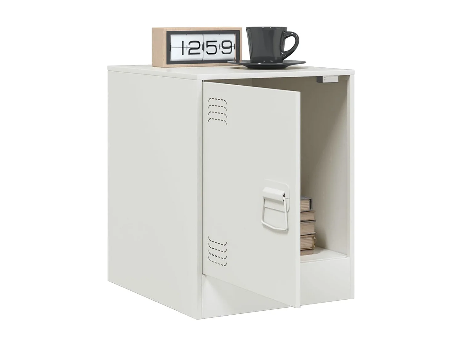 Dewy  Tables de chevet 2 pcs blanc 34,5x39x44 cm acier