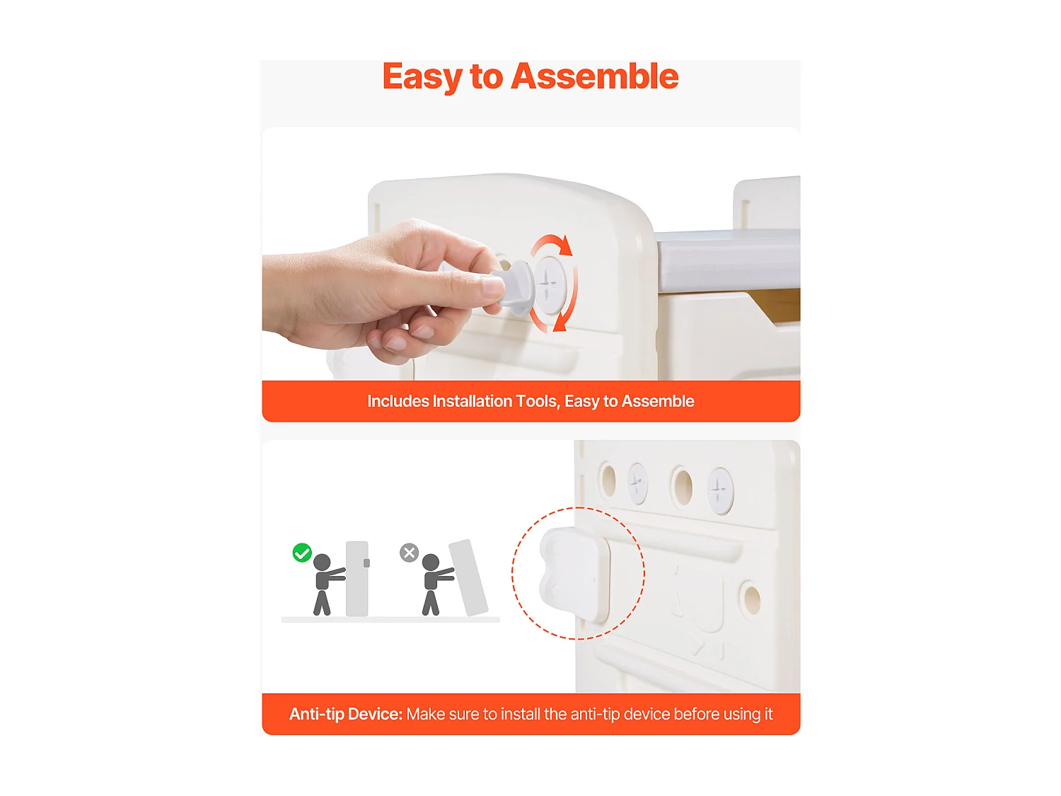 Mobile Contenitore per Giocattoli SucceBuy, a 4 Ripiani a Forma di Elefante, con 10 Contenitori Rimovibili in Plastica, per Sala Giochi, Asilo Nido, Grigio e Beige