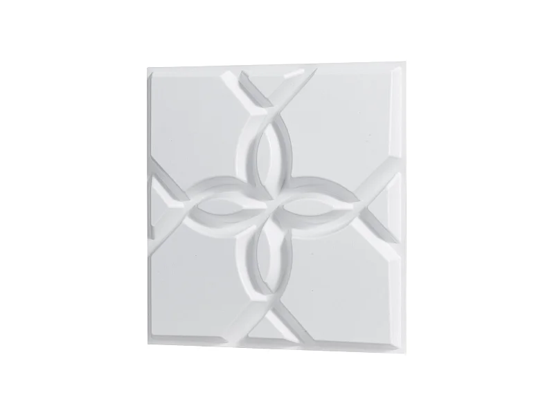 3D-Wandpaneele SucceBuy, Set aus 33 Stück, 30 x 30 cm, PVC mit Blumenmuster, Weiß, Abdeckung von 3 m²