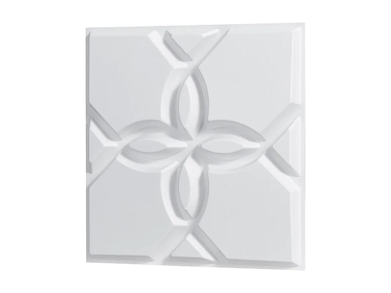 Painéis de Parede 3D SucceBuy, Kit com 33, 30 x 30 cm, PVC com Motivo Floral, Branco, Cobertura de 3 m²