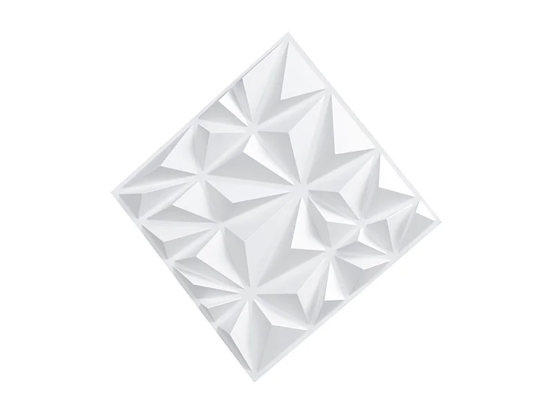 Painéis de Parede 3D SucceBuy, Kit com 33, 30 x 30 cm, PVC, Cobertura de 3 m², Branco Diamante