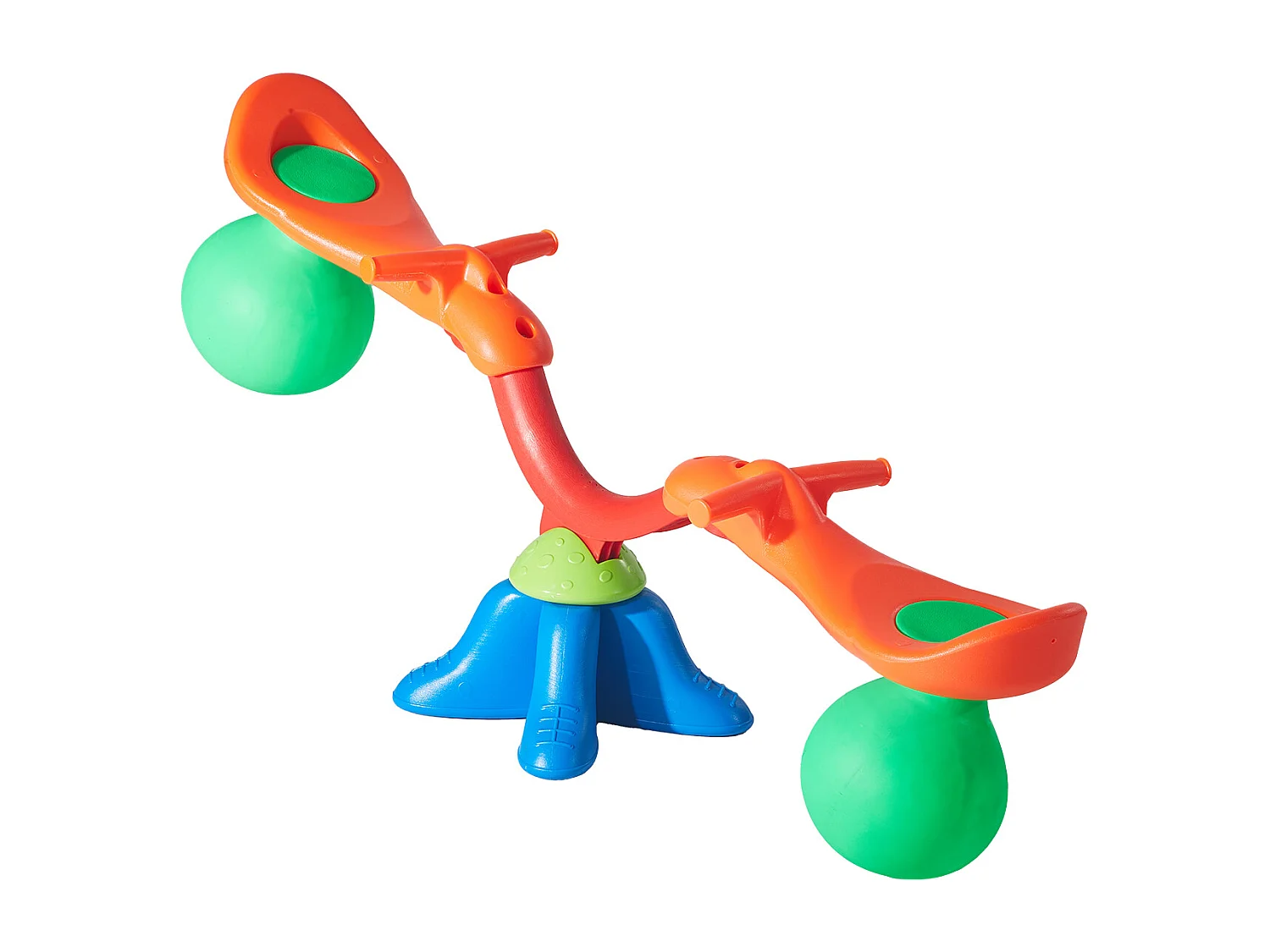 Balançoire à Bascule SucceBuy, Capacité de Charge 24,9 kg par Siège, Équipement de Jeu Extérieur Rebondissant, pour 2 Enfants de 3 Ans et Plus