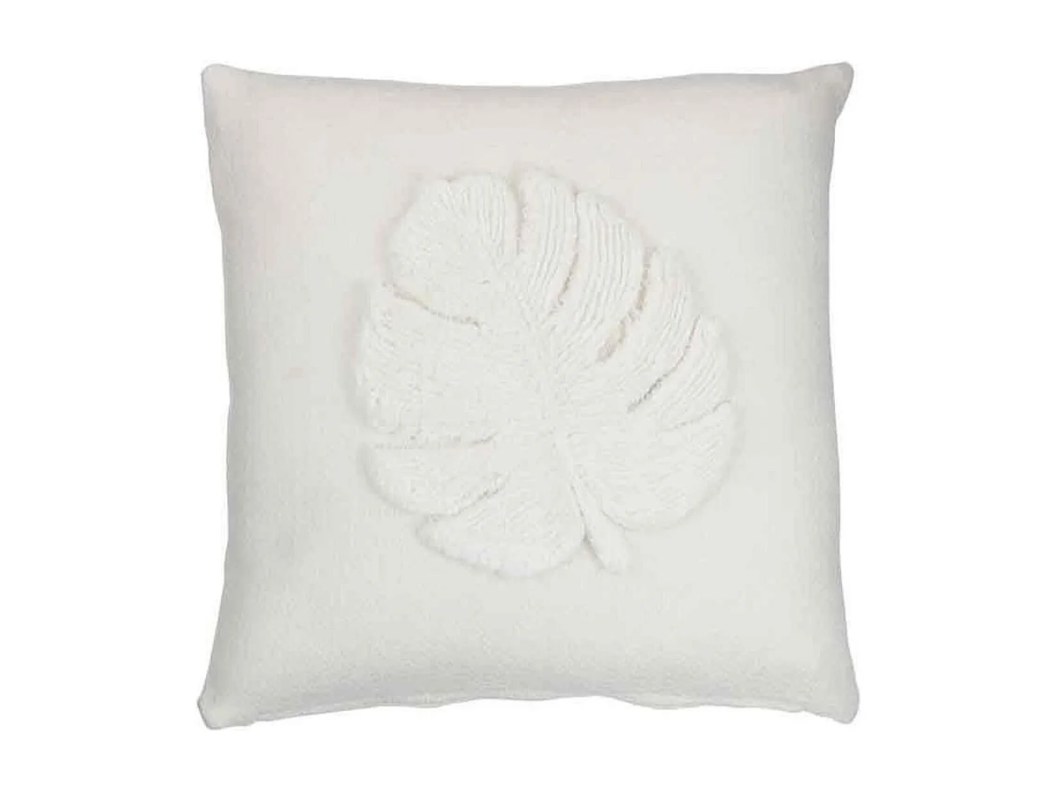 Cuscino quadrato foglie sottili in poliestere bianco 40x40cm