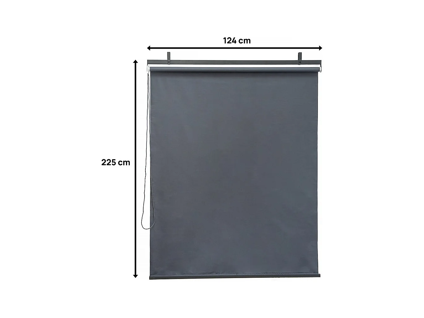 Set aus 3 ausziehbaren Metallrollos - 124,5 x 225 cm - Anthrazitgrau