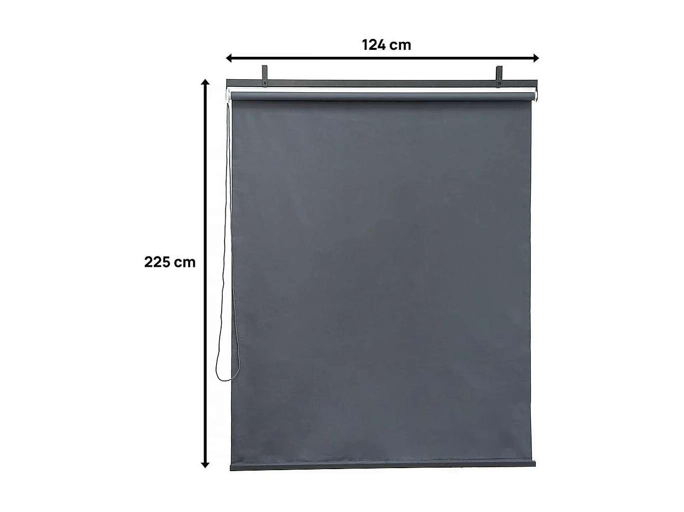 Conjunto de 3 estores retráteis em metal - 124,5 x 225 cm - Cinza antracite