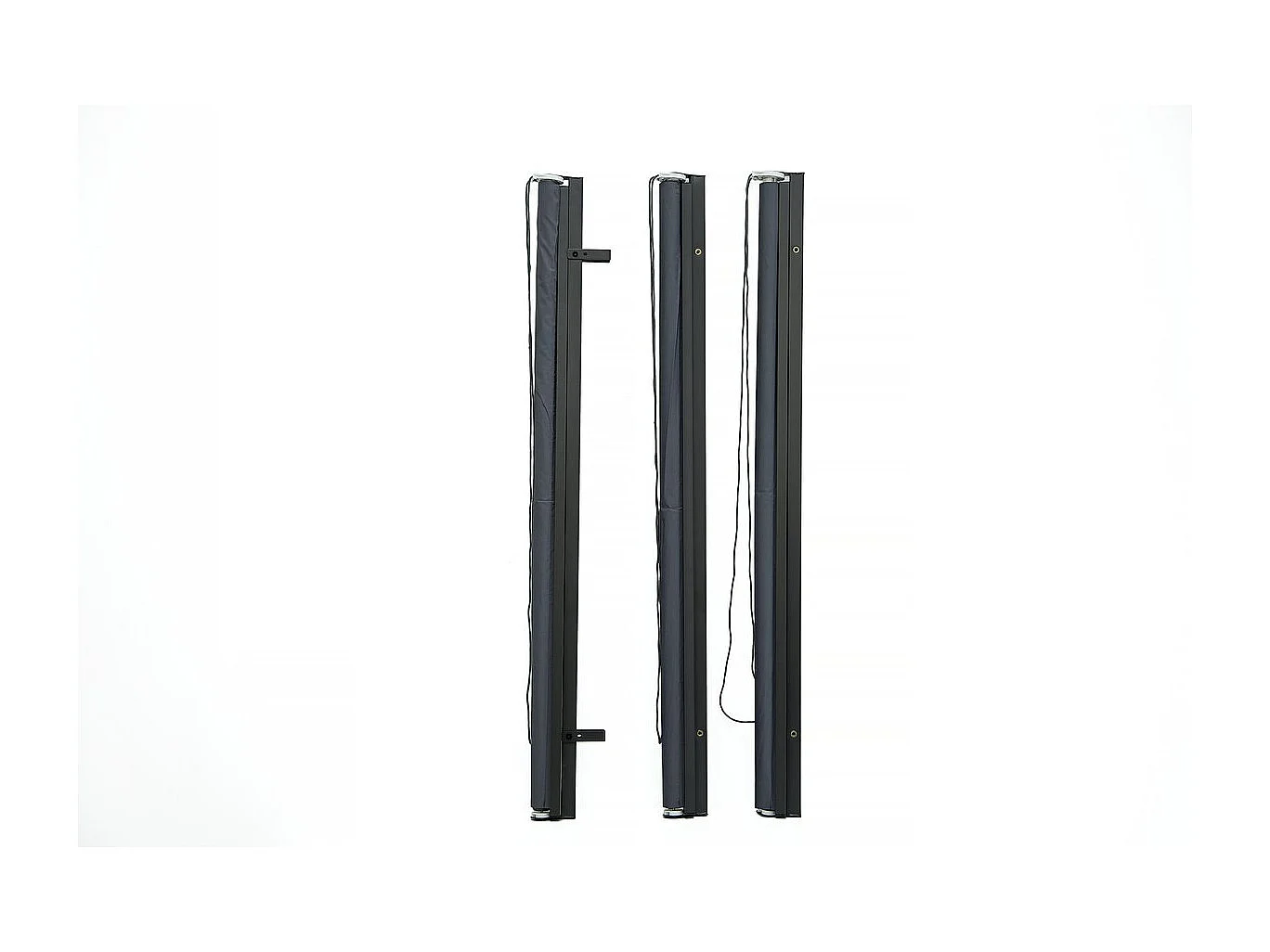 Lot de 3 stores rétractables pergola - 124 x 225 cm - Gris anthracite