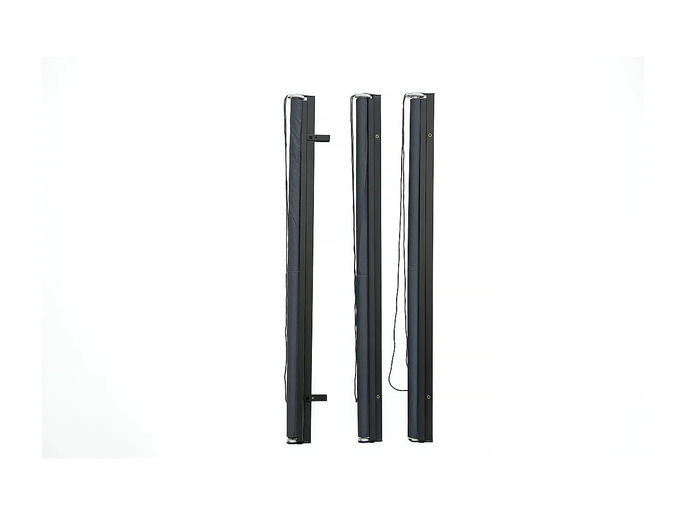 Lot de 3 stores rétractables pergola - 124 x 225 cm - Gris anthracite