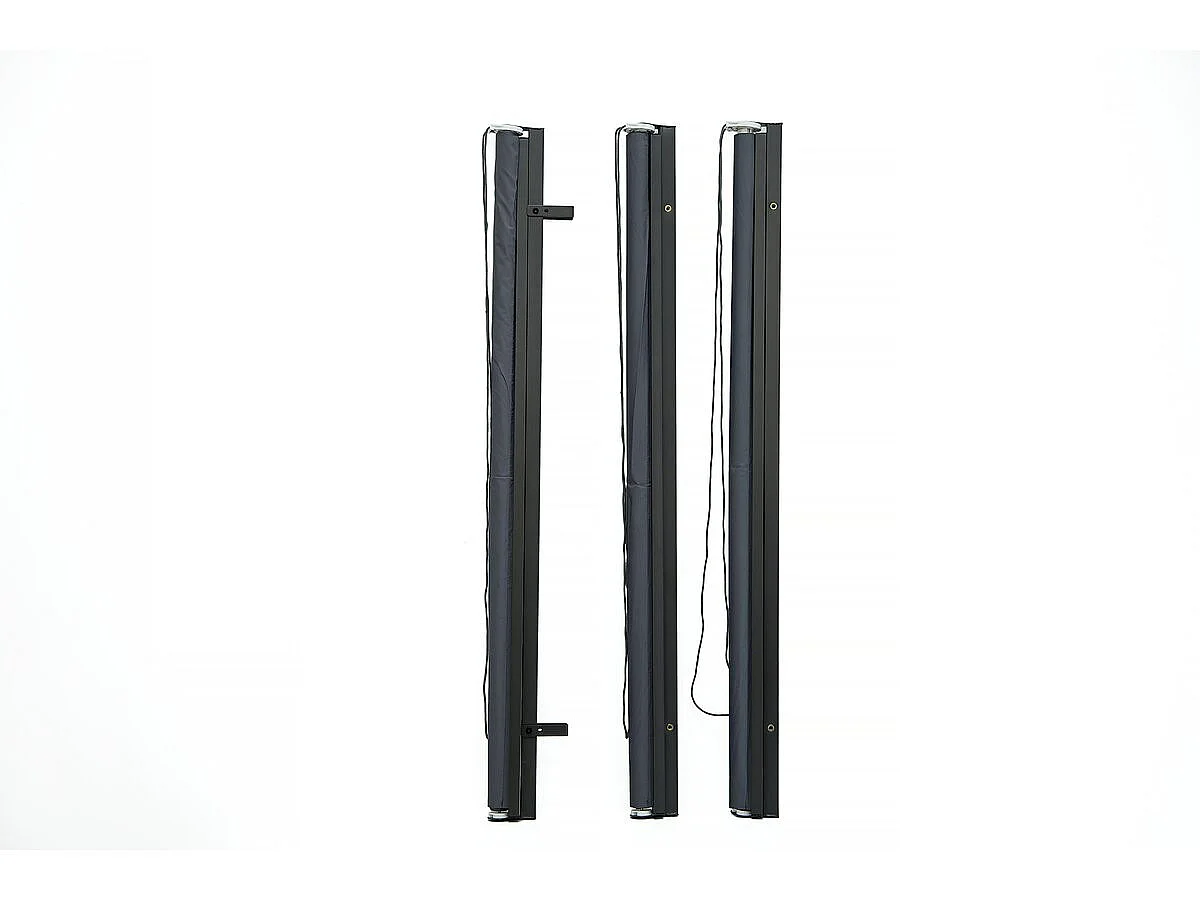 Pergola rolgordijn zonwering set 3 stuks - 124,5 x 225 cm - Grijs antraciet