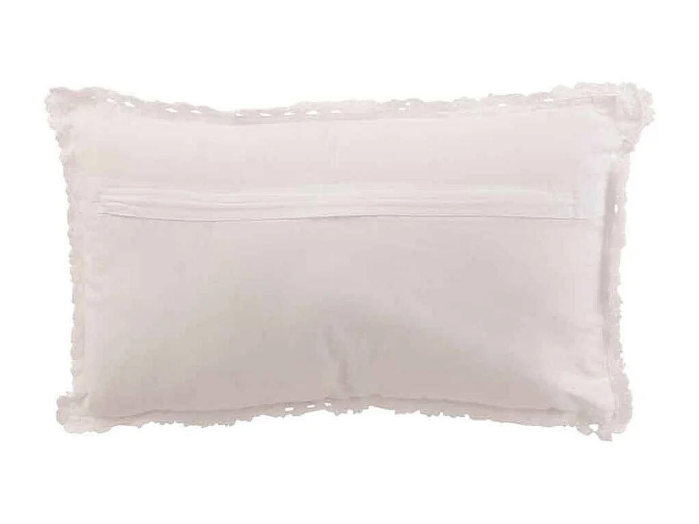Cuscino rettangolare con pizzo di cotone bianco 51x30cm
