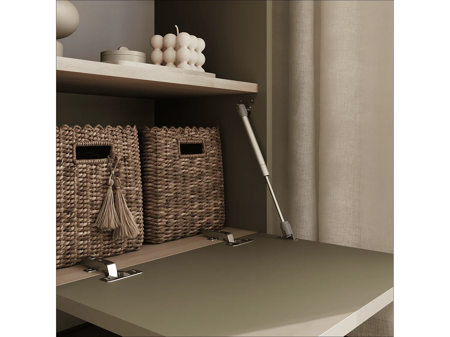 Étagère 50 x 35 x 173 cm - Étagère sur pied avec compartiments ouverts et portes - Bibliothèque - Pieds en métal - Plaque Egger - Salon ou bureau - Mat