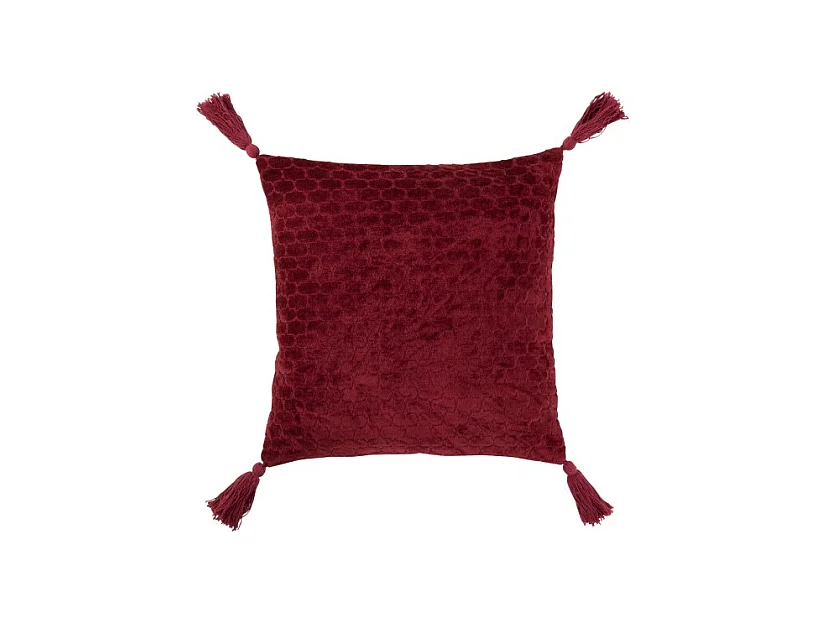 Coussin Déco à Motifs "Cherry" 45x45cm Bordeaux