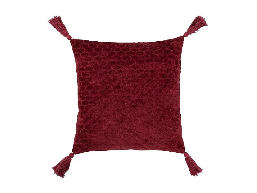 Coussin Déco à Motifs "Cherry" 45x45cm Bordeaux